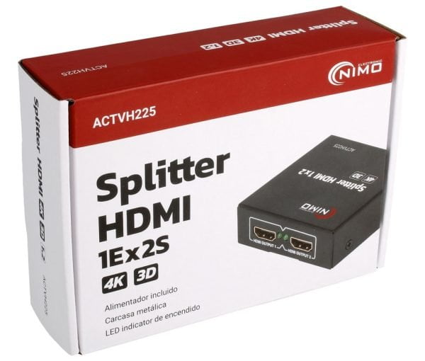 NIMO ACTVH225 Repartidor activo de señal HDMI splitter 4K 3D 1E:2S 3