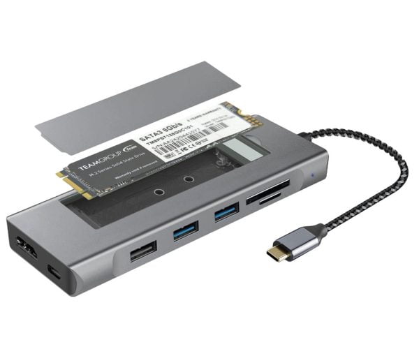 NIMO WIR1763 Adaptador 8 en 1 USB-C, USB, HDMI, SSD M.2 y tarjetas 1