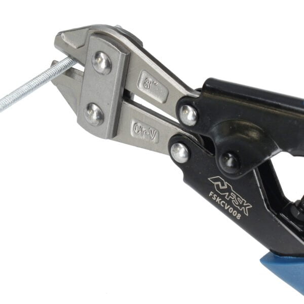 Ferrestock FSKCV008 cortavarillas a una mano de 200mm (8"), cuchilla de acero aleado, corte < HRC 42, apertura regulable, mango ergonómico y cierre de seguridad 6