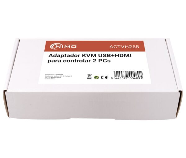 Molgar ACTVH255 Adaptador KVM USB+HDMI 2.0 para controlar 2 PCs 4